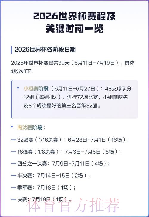 2026世界杯赛程实时更新完整安排查询入口 2026世界杯赛程实时更新完整安排查询入口